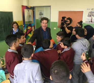 Mr. Emmanuel Gignac, UNHCR Deputy Representative in Sobhi Saleh school Mr. Emmanuel Gignac, UNHCR Deputy Representative in Sobhi Saleh school