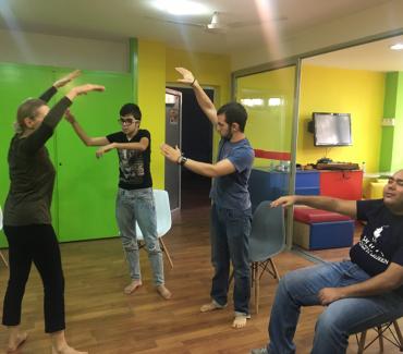A dance workshop at the Lebanese School for the Blind and Deaf (LSBD)